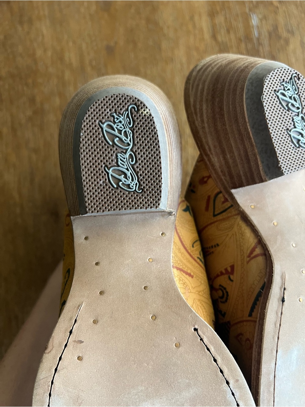 Dan Post Tan Embroidered Western Mules 9 Sundance - Picture 5 of 6